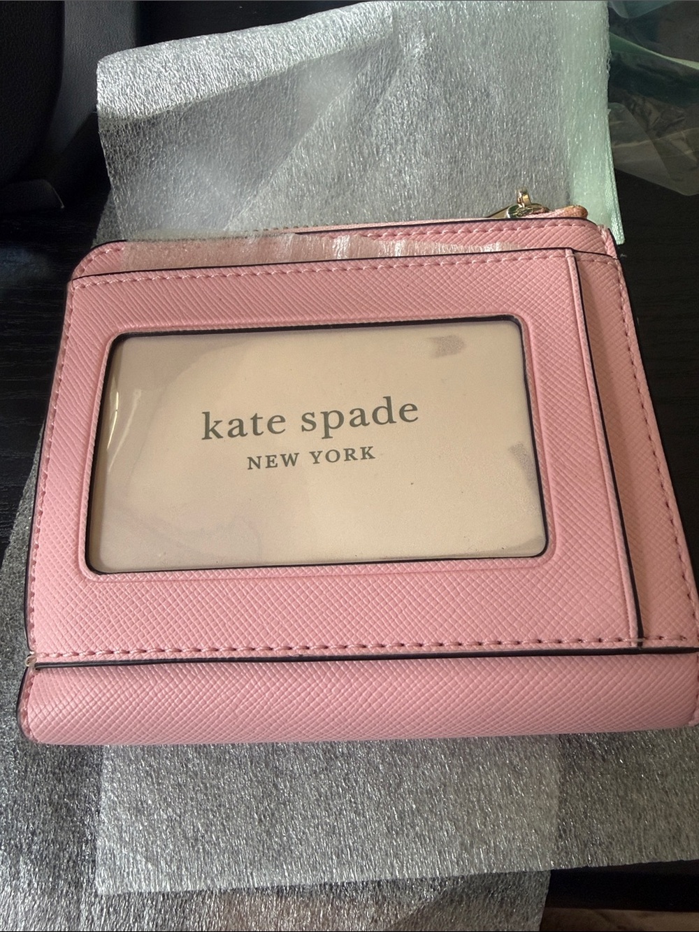kate spade Pink wallet with Clear ID Window